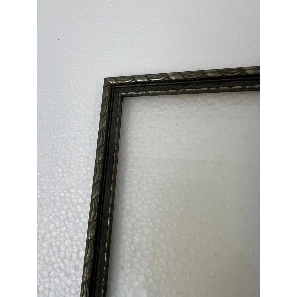 Silver Wood Picture Frame 8x10 Vintage Scalloped Edge 1940s Art Deco antique old